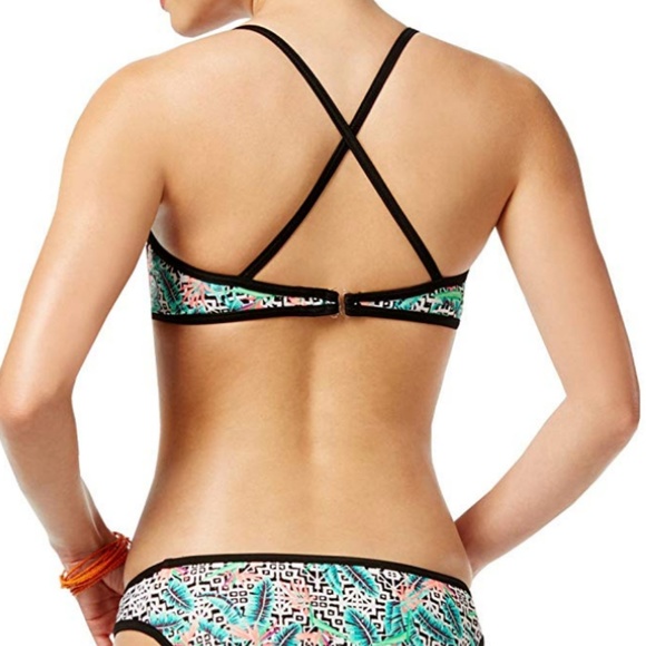 Hula Honey Tropical Pulse Print Underwire Swim Top, Small NWT - Picture 2 of 3